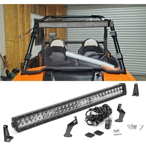 For Polaris RZR XP 1000 900 Models 30 inches 180W Straight LED Light Bar Spot with Wiring Kit and Below Roof Mounting Bracket