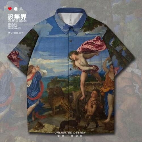 World famous painting Bacchus and Ariadne Napoleon Crossing The Alps A Cotton Office In New Orleans Short-Sleeved shirt Summer
