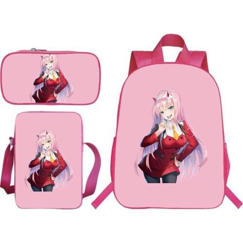 Darling In The Franxx Backpack Boy Girl Bag Pencil Case Shoulder Bag Anime Zero Two Large Capacity Cartoon Bookbag Men Knapsack