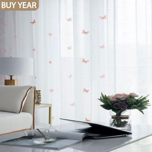 Modern Curtains for Living Dining Room Bedroom Three-dimensional Butterfly Special Childrens Room Toys Cartoon Curtains Tulle