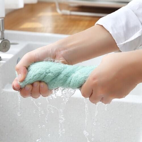 1pc Super Absorbent Dish Cloth Non-stick Oil Kitchen Dish Cloth Household Cleaning Towel Kitchen Rag High-efficiency Tableware