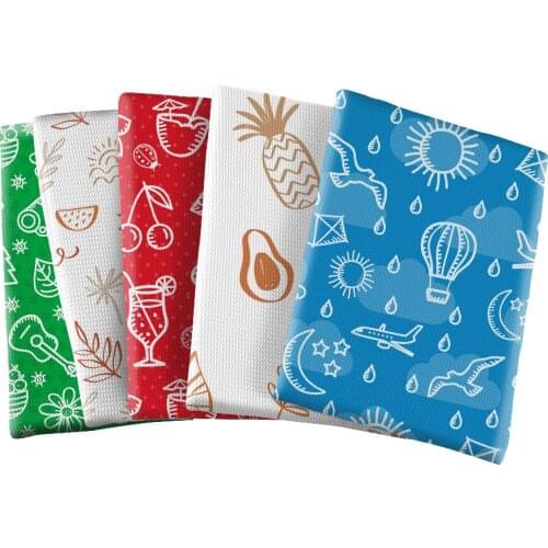 Bullet Fabric Printed Summer Plant Fruit Polyester Fabric DIY Kids Home Textile for Sewing Cloth 50*145cm