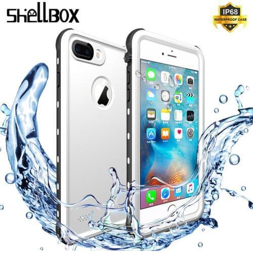 SHELLBOX Waterproof Phone Case For iPhone 7 8 5 6 Plus 360 Protector Shockproof Swimming Coque Cover for Apple Underwater Cases