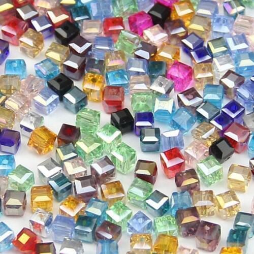 High quality 650pcs mix beads AAA Square shape Upscale crystal beads 6mm loose quadrate glass ball supply