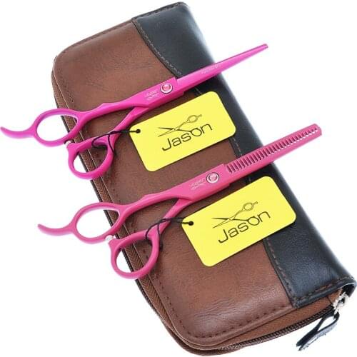 Jason 5.5/6 inch Left Hand Hair Scissors Japanese Steel Hair Cutting Scissors Barber Thinning Shears Hairdressing Tools A0048D