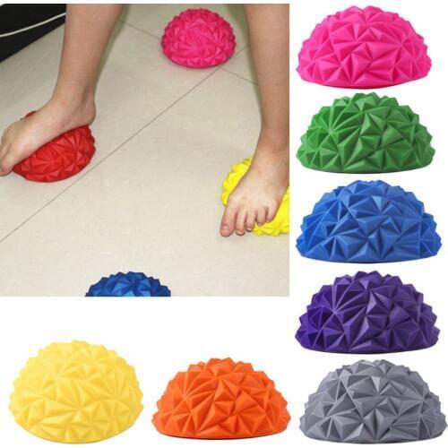 Yoga Half Ball Physical Fitness Equipment Exercise Balance Ball Point Massage Stepping Stones PVC Balance Pods for Gym Yoga