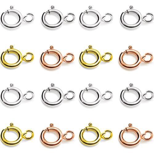 10pcs/lot 925 Sterling Silver Round Claw Spring Clasps Hooks for Bracelet Necklace Connectors DIY Jewelry Making Supplies