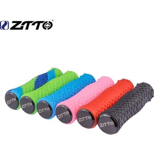 ZTTO 1Pair Cycling Lockable Handle Grip Push Pure Silicone Gel grip Anti slip Grips for MTB Folding Bike Handlebar bicycle parts