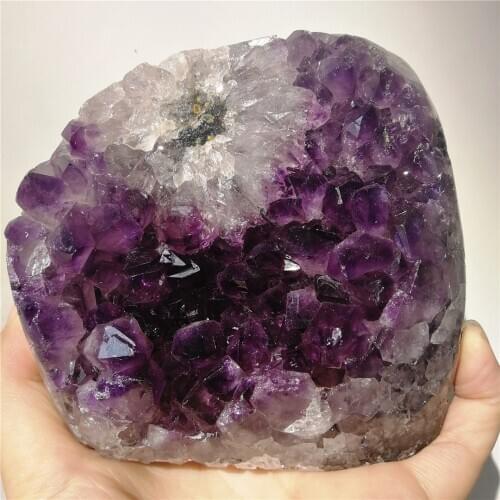 1.2kg tog quality natural amethyst geode amethyst cluster dark purple quartz crystal ornament healing gift for sick