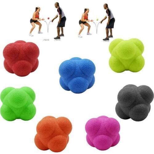 1 Pc Hexagonal Silicone Reaction Ball Fitness Sport Speed Agility Coordination Skill Training Unpredictable Reaction Ball
