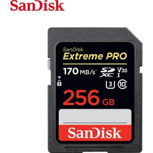 100% Original Sandisk Memory Card 256GB SDXC Max Read Speed 170MB/s SD Card Class 10 U3 UHS-I Extreme Pro SD Card