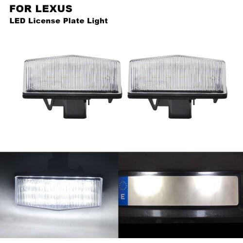 2PCS High Quality Clear Lens LED License Plate Light White Light Number Plate Lamps For LEXUS CT200h 2014 2015 2016 2017