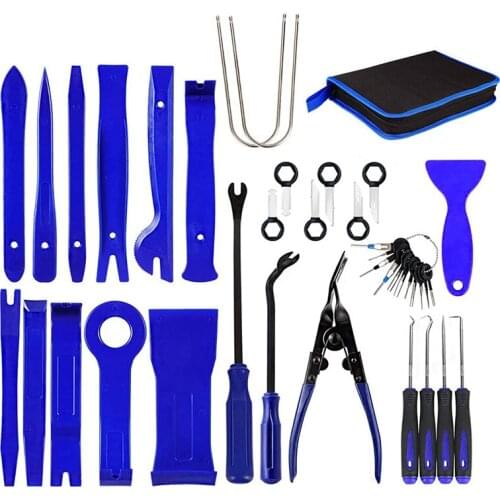 38Pcs Trim Removal Tool, Pry Kit Car Panel Tool Radio Removal Tool Kit, Auto Clip Pliers Fastener Remover Pry Tool Kit