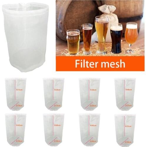 8 Sizes Domestic Beer Brewing Wine Filter Bag Tea Nuts Juice Milk Nylon Net Filter Bag Net Filter Reusable