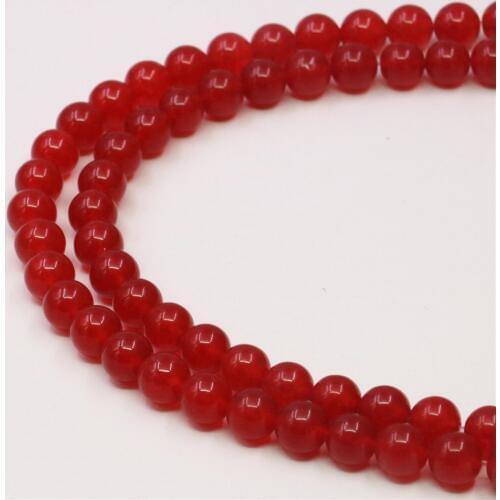 Natural Stone Red Chalcedony Jades 4/6/8/10/12mm Round Shape Loose Beads for Women Accessories Diy Jewelry Making 15inch B31
