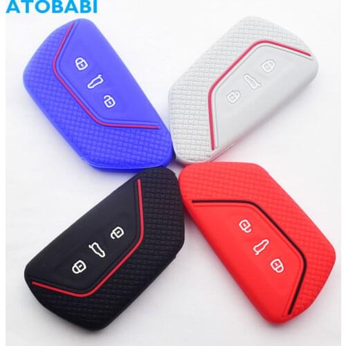 ATOBABI Silicone Car Key Case For VW Volkswagen Golf 8 MK8 2020 Skoda Octavia A8 2021 SEAT Lean MK4 Remote Control Protect Cover