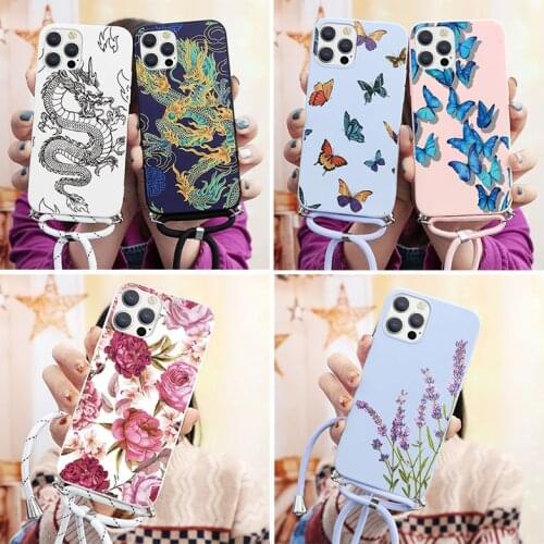 Necklace Lanyard Rope Cases For Xiaomi Poco F3 X3 Pro NFC Mi A3 Cover Redmi Note 9 9S 10 Pro 10T 9T 8T 9A 7 7A 8 Lite Case Bags