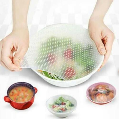 Kitchen Accessories 3Pc Kitchen Gadget Silicone Fruit Wraps Seal Cover Stretch Cling Film Fruit Food Fresh Keep for Kitchen