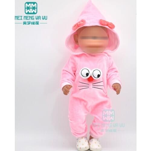 Doll clothes for 43cm toy new born doll accessories and American doll cartoon big eyes crawling baby clothes