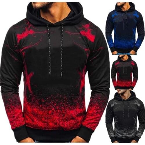 2021 spring and autumn Hooded Jacket foreign trade leisure fashion European and American digital printing gradual change sweater