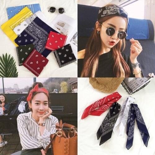 Retro Cashew Flower Square Scarf Fashion Boho Style Scarf Headband Women Hair Accessories Paisley Bandana Scarf 55*55cm