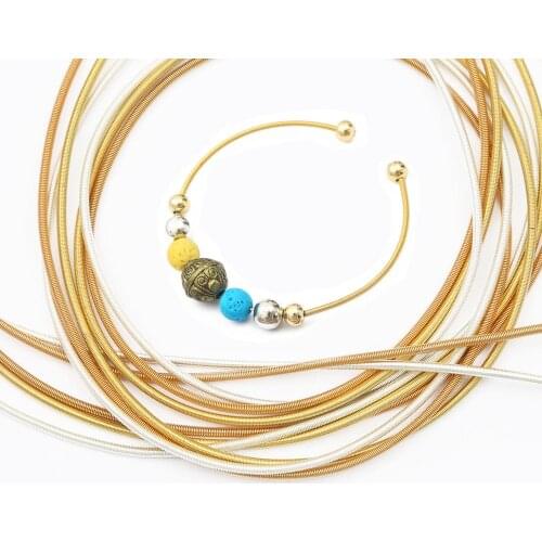 Gold/Silver/Rhodium plated Iron Metal Crimp Cord Ends Connectors for Jewelry Making DIY Spring Buckle Rope Buckle Accessories