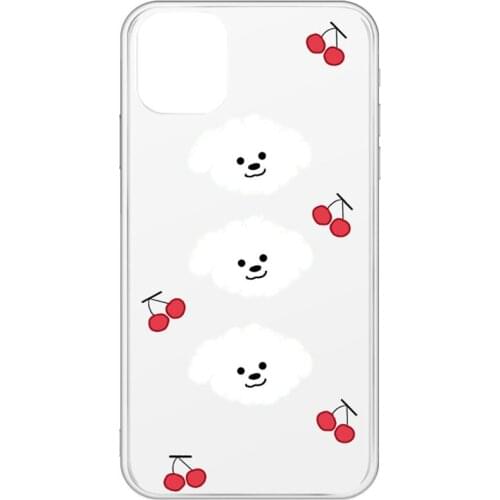 Cute Cherry Dog Phone Case For Apple Iphone 11 Pro Max Silicone Drop-Proof And Lightweight Cover