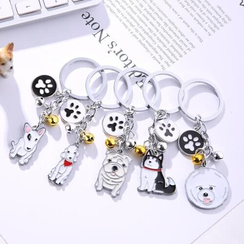 Fashion Dog Car Keychain Animal Couple Lovely Bear Keychain Car Keyring Gift For Girl Women Men Jewelry Mothers Day Gift