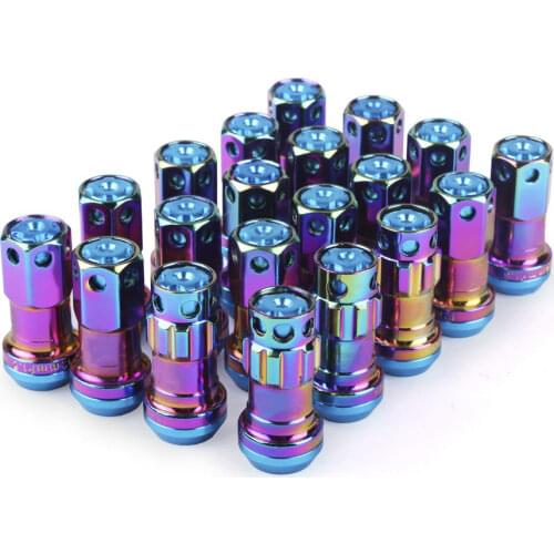 New R40 Style 44mm Wheel Nuts Steel M12x1.5/1.25 Racing Lug Nuts 20pcs lock racing lug nuts + 2 set security key
