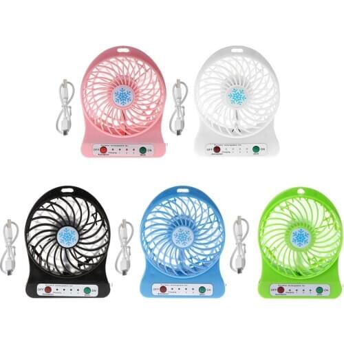 Brand New and High Quality Portable 5W Outdoor LED Light Fan Air Cooler Desk USB Fan Without 18650 Battery