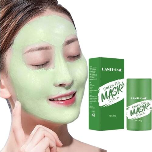 Green Tea Cleansing Masque Purifying Clay Stick Mascarillas Oil Control Skin Care Anti-Acne Eggplant Remove Blackhead Mud Mask