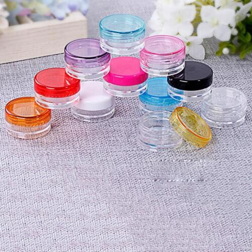 10 Pcs/Set Plastic Cosmetic Empty Jar Pot Box Nail Art Cosmetic Bead Storage Container Round Bottle 5g Transparent Makeup Tools