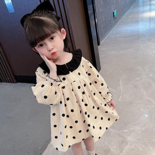 Toddler Girls Dress Dot Pattern Dress For Girl Casual Style Children Dress Spring Autumn Girls Clothing