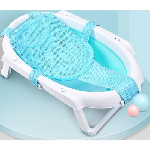 Newborn Infant Adjustable Bath Tub Pillow Seat Mat Cross Shaped Non-slip Baby Bath Net Mat Kids Bathtub Shower Cradle Bed Seat