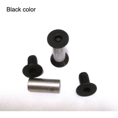 19.0mm x5mm (Black) Stainless steel Knife Handle Flat head hex Chicago black Screws Suitable for 5mm hole