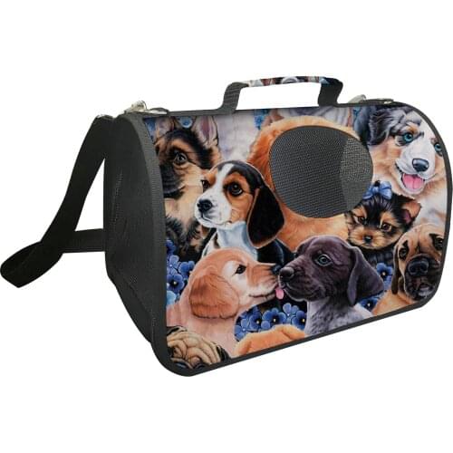 Pet Carrier Backpack Dog Print Travel Portable Comfort Breathable Mesh Pet Dog/Cat/Rabbit Carrier Shoulder Bag Pet Accessories