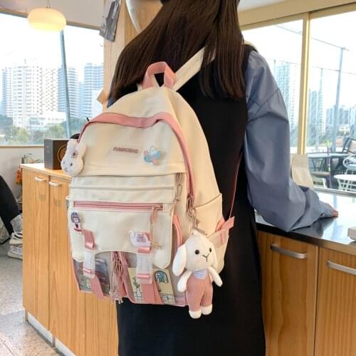 Cute Kawaii Backpack Women Waterproof Pupil Children Backpacks for Girls Large Capacity Shoulder School Bags Female New Book Bag