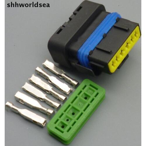 Shhworldsea 5Sets 6 Pin/way auto Connectivity auto valve oil pump plug Car Electrical Waterproof connector for Citroen for VW