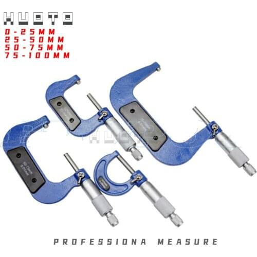 Outside Spiral Micrometer 0-25mm/ 25-50mm/ 50-75mm/ 75-100mm /125-150mm Accuracy 0.01mm Gauge Vernier Caliper Measuring Tools