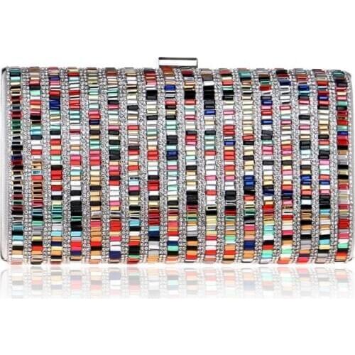 Women Acrylic Diamond Clutch Bag Lady Party Wedding Evening Bags Shoulder Chain Candy Color Handbags