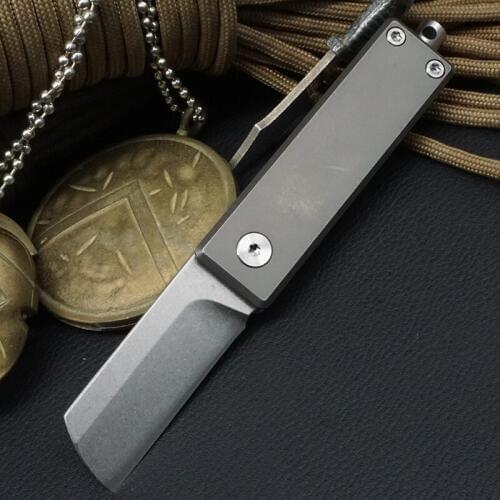 Titanium Alloy S35VN Powder Steel Folding Knife Multi-function Stone Wash Mini Razor Knife shavers Tools With Percussion