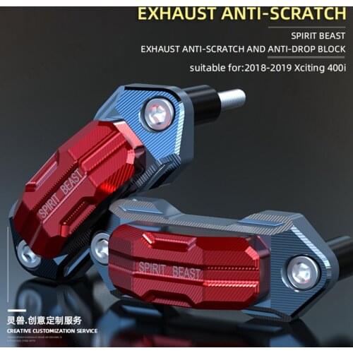 Spirit beast Motorcycle exhaust pipe anti-fall block Modified anti-scratch protection Suitable for KYMCO 2018-2019 Xciting 400i