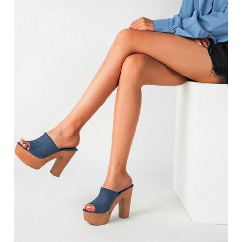 Maogu New Trendy Wooden Chunky Super High Heels Women Sandals Platform Shoes Slingback Peep Toe Slippers Sexy Sandalias Mujer