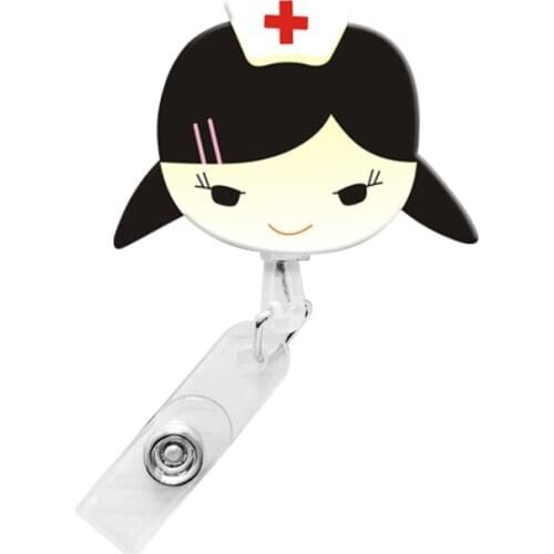 1 PCS Retractable Badge Reel Nurse Exhibiton ID Name Card Badge Holder Cute Clips Key Card Holder Belt Clips Keychain Car Key