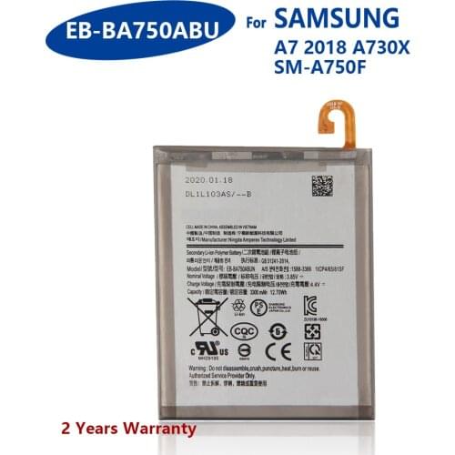 100% Genuine EB-BA750ABU Battery For SAMSUNG Galaxy A7 2018 Version A730x A750 SM-A730x A10 SM-A750F 3400mAh Phone New Batteries