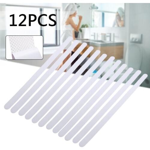 12Pcs Bathroom Anti-Slip Strips Transparent Safety Bathtub Shower Bath Self-Adhesive Stickers 38cm For Bathroom Kitchen Supplies