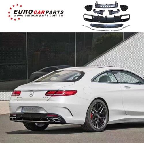 2019 S class w217 S63 coupe rear diffuser and muffler tips for w217 S63 coupe diffuser with exhaust pipes
