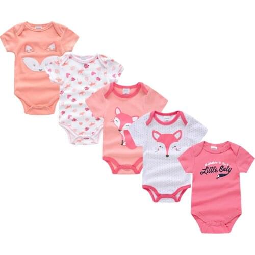 2021 Baby Girl Bodysuit Short Sleeve Summer Body Cotton Jumpsuit 0-12 months Newborn Overalls Cute Cartoon Print Clothes