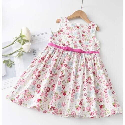 2021 New Summer Girl Clothes Kids Dresses for Girls Flower Dress Baby Girl Party Wedding Dresses Kids Girl Cotton Dress 3-7T