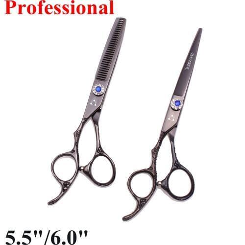 5.5 6.0 Barber Scissors Left Handed Professional Hair Scissors 440C Japan Hairdressing Scissor Thinning Shears Hairdresser 8002